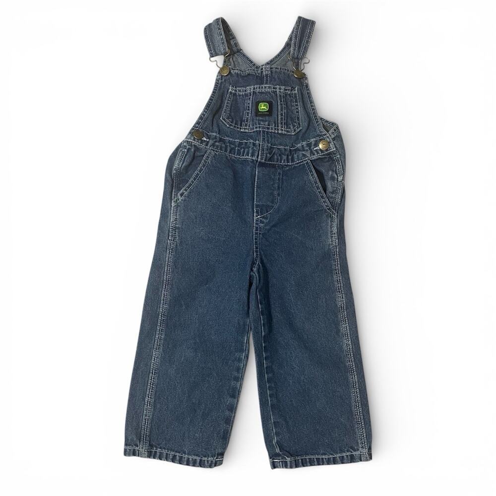 John Deere Denim Bib Overalls Size 3T Boys Youth Pockets 100% Cotton Farm Cowboy